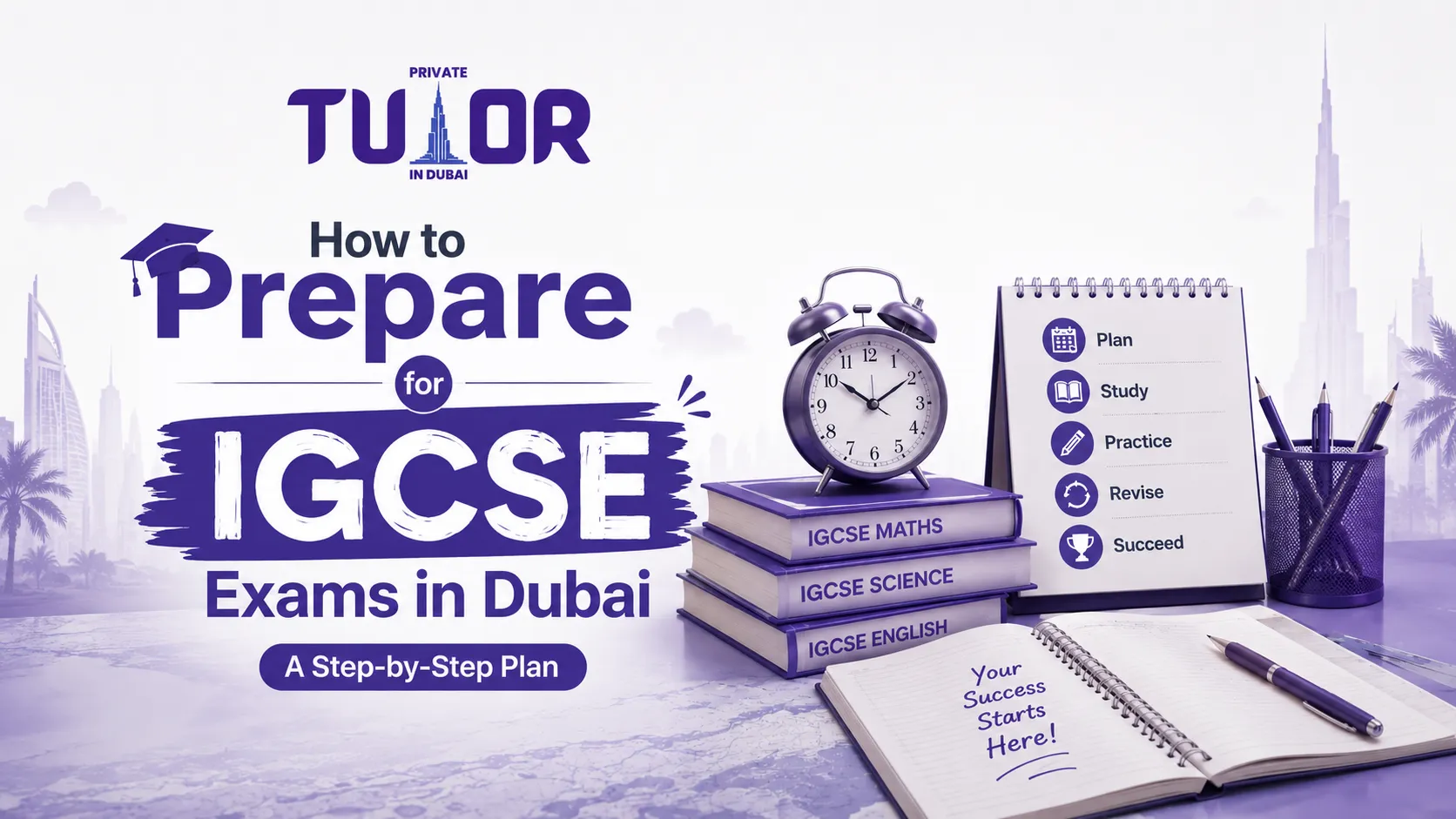 Student revising IGCSE past papers with a tutor in Dubai