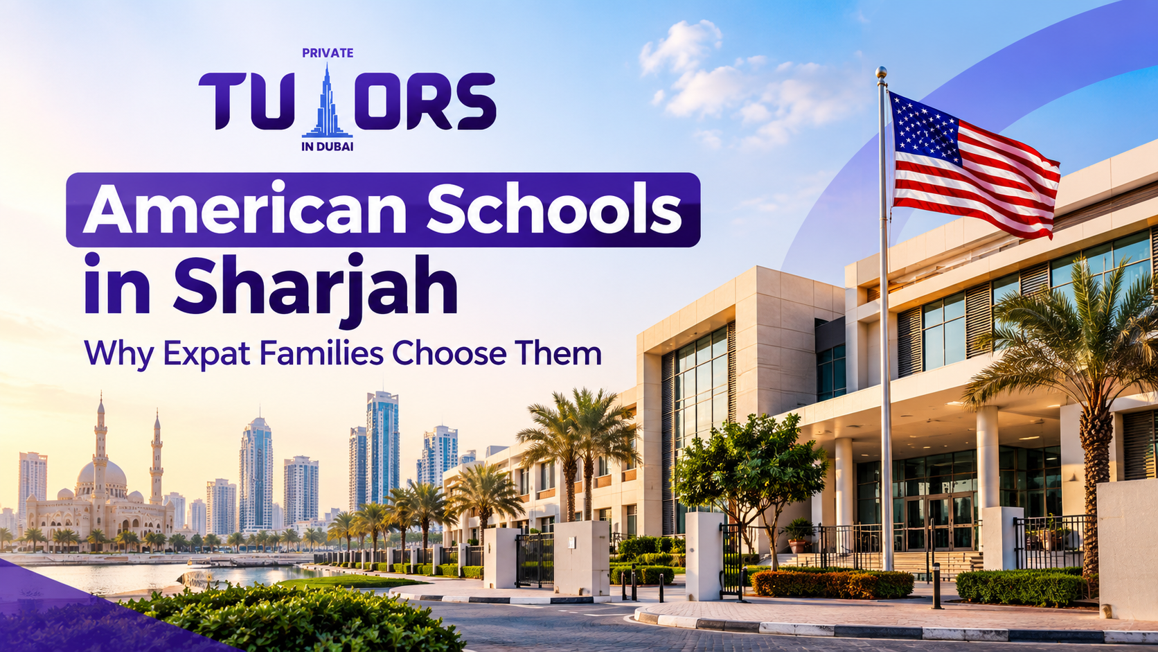 Expat parents touring an American school campus in Sharjah